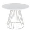 Canary Cosmo Contemporary Dining Table in White Metal and White MDF by LumiSource
