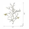 17x5.5x22" Metal Branch Wall Sculptures with Bird Accents