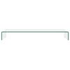TV Stand / Monitor Riser Glass Clear 39.4"x11.8"x5.1"