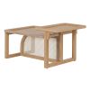Modern 2 Piece Nesting Rattan Wood+ MDF Coffee Table Set in Natural