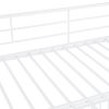 Full over Full Size Metal Bunk Bed with Slide and Guardrails, White