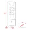 Kava Bar Cabinet, Concealable Serving Tray, Sixteen Built-in Wine Rack, One Shelf, Double Door -Smokey Oak