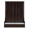 Queen Size Murphy Bed Wall Bed with Cushion,Espresso