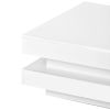 ON-TREND High Gloss Minimalist Design with LED Lights, 2-Tier Square Coffee Table, Center Table for Living Room, 31.5''x31.5''x14.2'', White