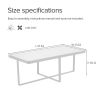 Minimalism rectangle coffee table; Black metal frame with sintered stone tabletop