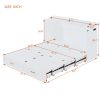 Queen Size Murphy Bed Wall Bed with drawer and a set of Sockets & USB Ports, Pulley Structure Design, White