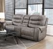 Grayish Brown Modern Reclining Sofa Set 2pc Sofa Loveseat Plush Seating, Polished Microfiber Upholstery Solid Wood Frame Living Room Furniture