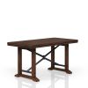Casual Counter Height Double Pedestal Dining Table Brown Finish