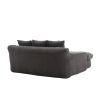 COOLMORE Seersucker 2-seater lazy sofa With 5 back pillows,Comfy Sofa- Deep Seat Couch for Living Room,Club (Gray)