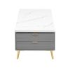 Modern Lift Top Coffee Table Multi Functional Table with Drawers in Gray & White