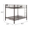 Sandy Black Double Queen Bunk Bed with Built-in Ladder
