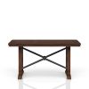 Casual Counter Height Double Pedestal Dining Table Brown Finish