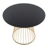 Canary Cosmo Contemporary Dining Table in Gold Metal and Black MDF by LumiSource