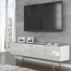 Space - TV Stand 4D white / white gloss