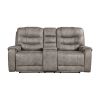 Grayish Brown Modern Reclining Sofa Set 2pc Sofa Loveseat Plush Seating, Polished Microfiber Upholstery Solid Wood Frame Living Room Furniture
