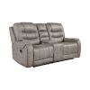 Grayish Brown Modern Reclining Sofa Set 2pc Sofa Loveseat Plush Seating, Polished Microfiber Upholstery Solid Wood Frame Living Room Furniture