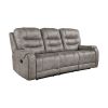 Grayish Brown Modern Reclining Sofa Set 2pc Sofa Loveseat Plush Seating, Polished Microfiber Upholstery Solid Wood Frame Living Room Furniture
