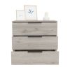 Kaia 3 Drawers Dresser, Superior Top -Light Gray