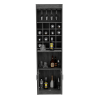 Kava Bar Cabinet, Concealable Serving Tray, Sixteen Built-in Wine Rack, One Shelf, Double Door -Smokey Oak