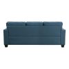 Transitional Style Sofa Blue Textured Fabric Upholstered Solid Wood Frame Living Room Furniture 1pc