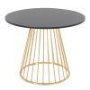 Canary Cosmo Contemporary Dining Table in Gold Metal and Black MDF by LumiSource