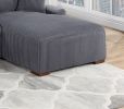 Modern 2pc Sectional Set XL Plush Corduroy Fabric Dark Gray LAF Sofa RAF Chaise Living Room Couch