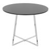 Cosmo Canary Contemporary Dining Table in Chrome Metal and Black MDF by LumiSource