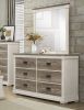 Beautiful White and Weathered Gray Transitional Style 1pc Dresser of 6 Drawers Antique Handles Bedroom Furniture Wooden